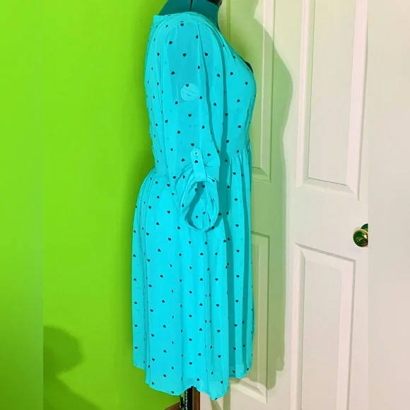 Torrid Heart Print Chiffon Shirt Dress - Picture 3 of 9